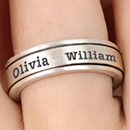 Silver name rings