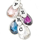 Initial Necklace With Birthstones