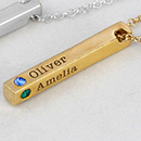 Name Necklace With Birthstones