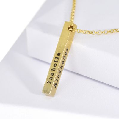 Talisa Sky Bar Necklace Hammered [Gold Plated] 