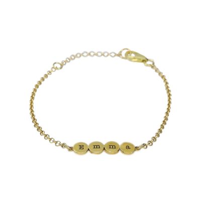 Bubble Initials Personalized Bracelet [Gold Plated]