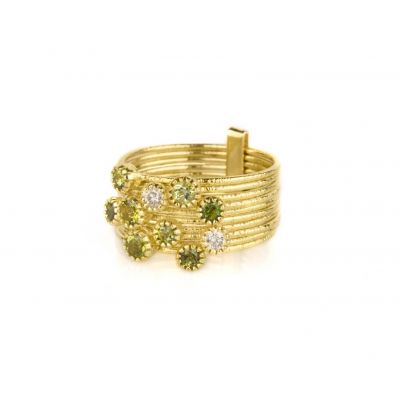 Green Tourmaline Bundle Ring [18K Gold]