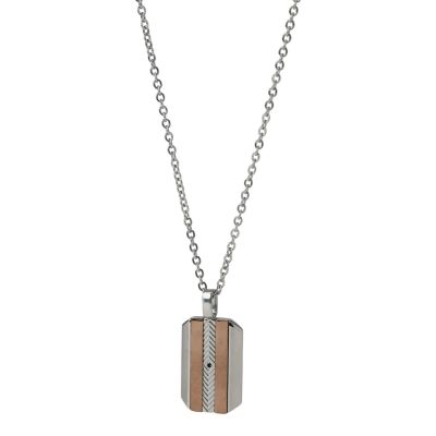 Crossline Tag Necklace for Men