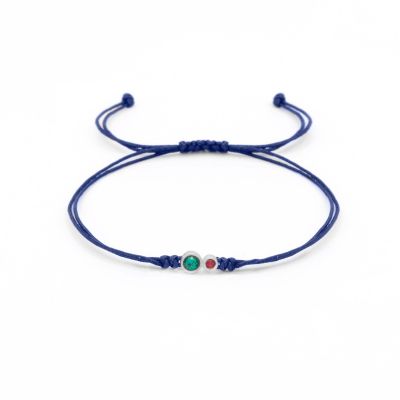 A Mother's Love Birthstone Bracelet - Blue String [Sterling Silver]
