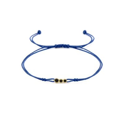A Mother's Love Diamond Bracelet - Blue String [Black Diamonds / 14 Karat Gold]