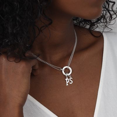 Anna Layer Kette [Sterlingsilber] – mit Buchstaben-Charms