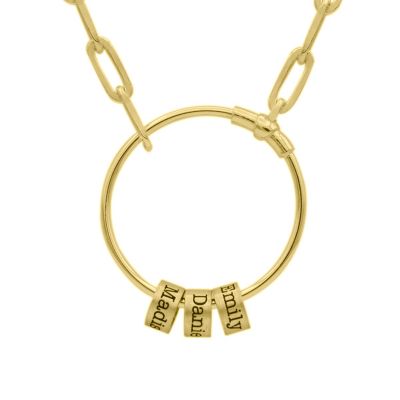 Sansa Circle Name Necklace [18K Gold Plated]