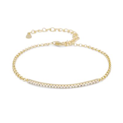 Aurora Pavé Bar Bracelet [18K Gold Vermeil] 