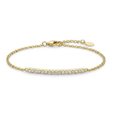 Aurora Pavé Bar Bracelet [18K Gold Vermeil] 