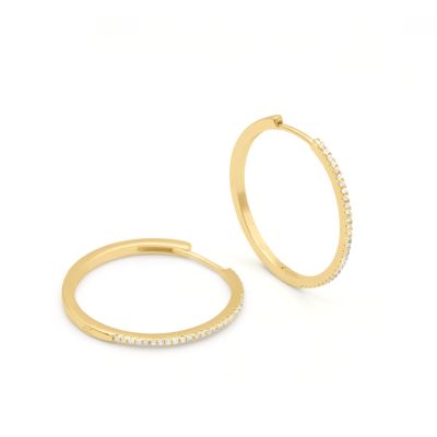 Aurora Pavé Hoop Earrings [18K Gold Plated]