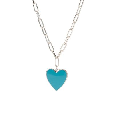 Azure Bloom Heart Necklace [Sterling Silver]