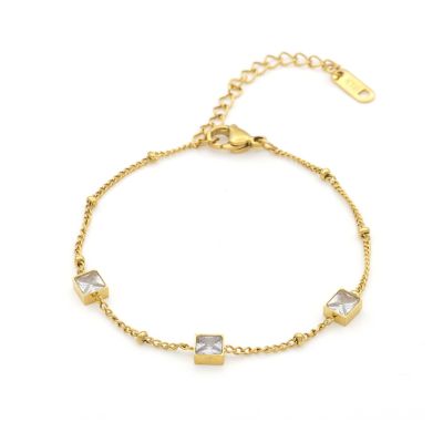 White Crystal Ball Chain Bracelet