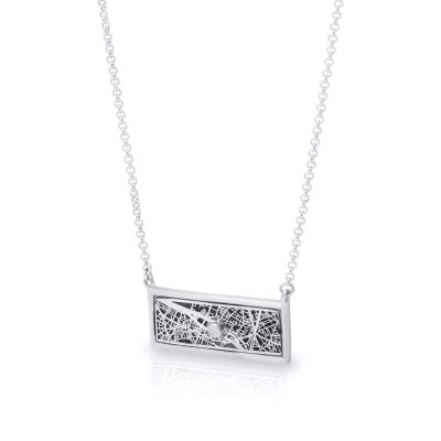 Beloved Spot Silhouette Map Necklace [Sterling Silver]