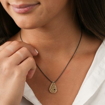 Threads of Life Big Drop Birthstone Necklace [10K Gold]