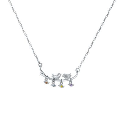 Gekoesterde Familie Geboortesteen Ketting [Sterling Zilver]