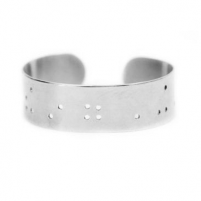 Wide Inspiration Braille Cuff