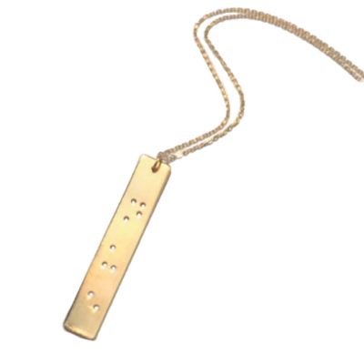 The Rule of 3 Braille Necklace - Gold Plated