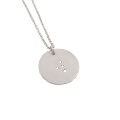 Classic Round Initial Braille Necklace