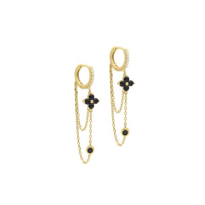 Night Allure Double Chain Hoops [18K Gold Plated] 