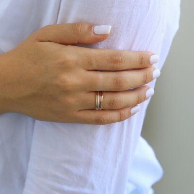 Bague Anneaux Mélangés [Argent 925]