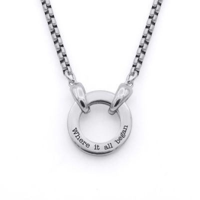 Box Chain Message Necklace For Men - Sterling Silver