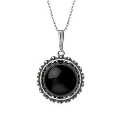 Sphären des Lebens Halskette mit Onyx [Sterlingsilber]