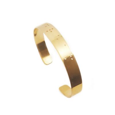 Thin Inspiration Braille Cuff - Gold Plated