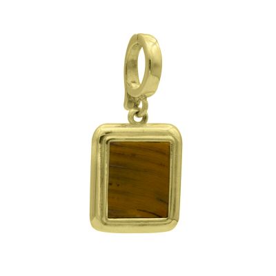 Brown Tiger Eye Charm [18K Gold Plated]