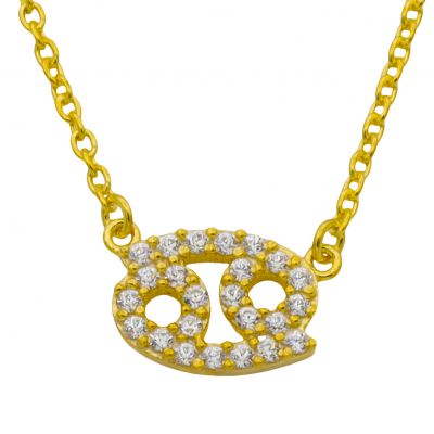 Cancer Necklace - Zodiac Sign Necklace with Diamonds [18K Gold Vermeil]