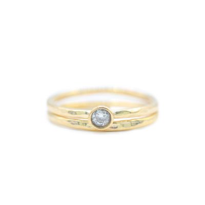 Carina Ring. Small Circle Hammered [18K Gold Plated]