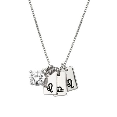 Mirella Zodiac Charm Necklace With 1 ct Diamond [Sterling Silver]