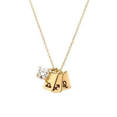 Mirella Zodiac Charm Necklace With 1 ct Diamond [14 Karat Gold]