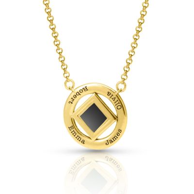 Gesegnete Halo-Namenskette mit Nano Bibel [750er Gold Vermeil]