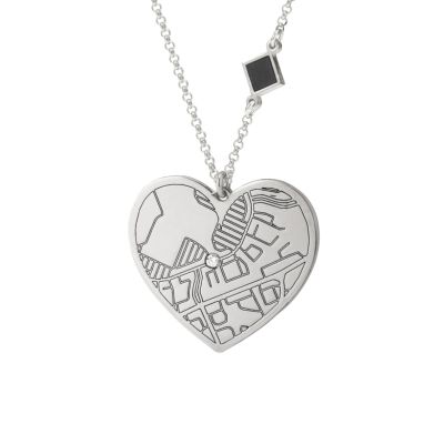 Herzensbindungen Gravierte Kartenkette mit Nano Bibel [Sterlingsilber]