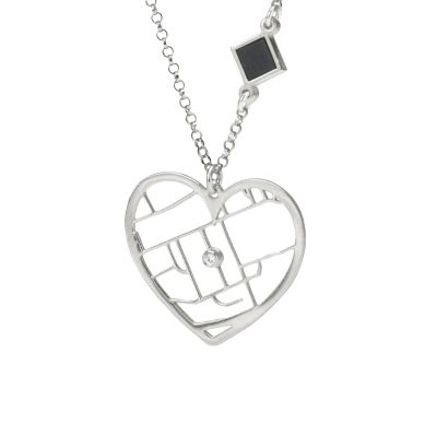 Herzensbindungen Karten Kette mit Nano Bibel [Sterlingsilber]