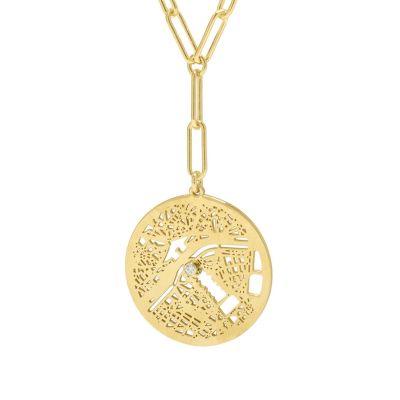 Edelvlek Kaart Schakel Ketting [18K Goud Vermeil]