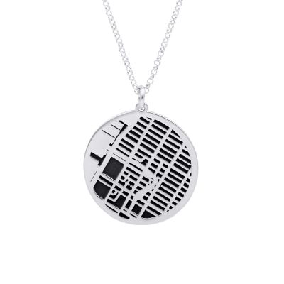 Erinnerungskreis Kette mit Kartenanhänger [Sterlingsilber]