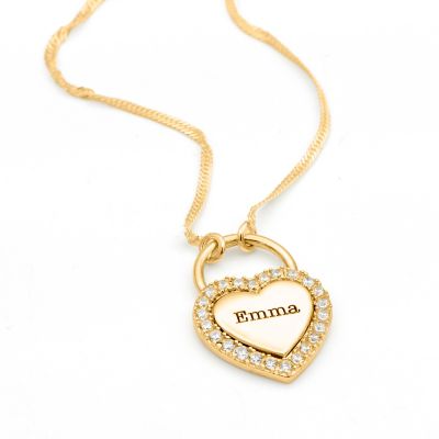 Cherished Heart Name Necklace [18K Gold Plated]