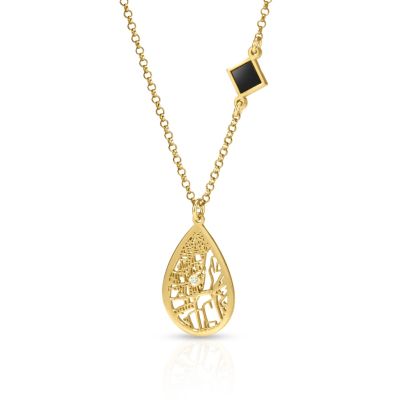 Cherished Spot Map Necklace with Nano Bible [18K Gold Vermeil]