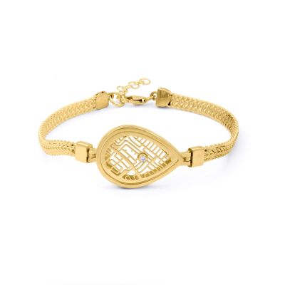 Cherished Spot Map Bracelet with Braided Chain [18K Gold Vermeil]