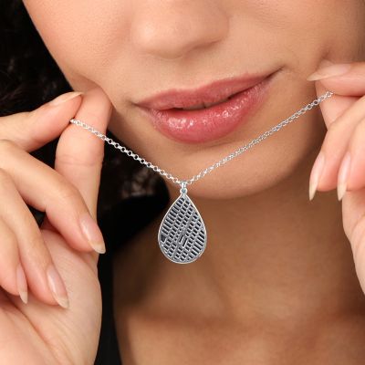 Gekoesterde Plek Silhouet Kaart Ketting [Sterling Zilver]