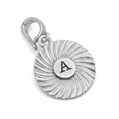 Circle Charm with Initial [Sterling Silver]