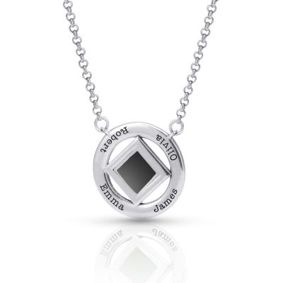 Gesegnete Halo-Namenskette mit Nano Bibel [Sterling Silver]