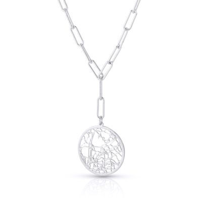 Edelvlek Kaart Schakel Ketting [Sterling Zilver]