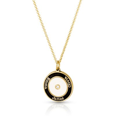 Floating Circle Diamond Name Necklace [18K Gold Vermeil]