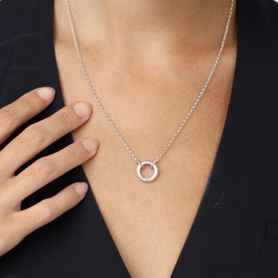Eternity Circle Classic Chain Necklace [Sterling Silver]