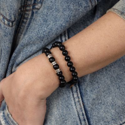 Bracelet Onyx Noir Classique  pour Femme