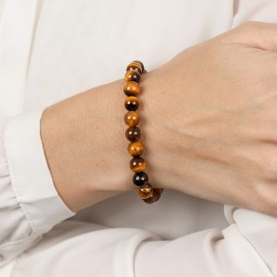 Adjustable Brown Tiger Eye Women Bracelet - stretchy Bracelet
