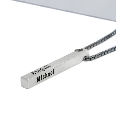 Classic Bar Name Necklace - Sterling Silver 