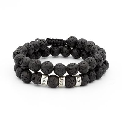 Classic Black Lava Stone Women Bracelet